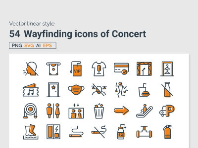Примеры 54 значков концертов Wayfinding