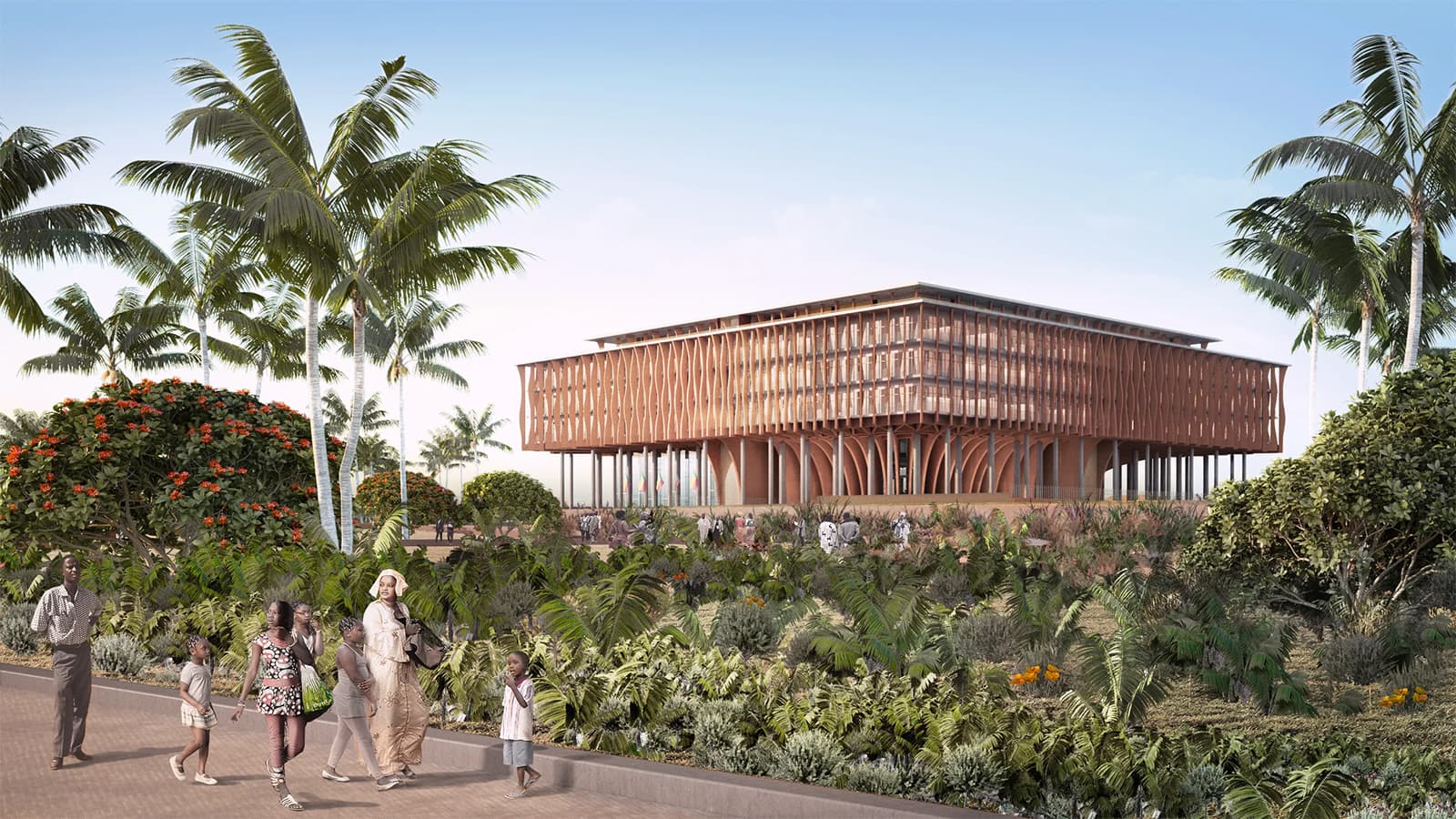 Benin National Assembly, Бенин. Визуализации: Kéré Architecture