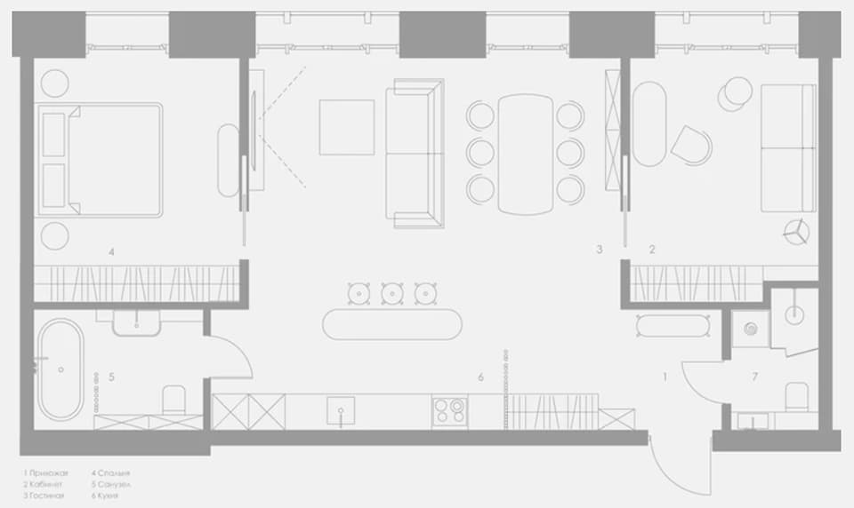 Лаконичный интерьер квартиры для гостеприимной семьи с детьми – проект Babayants Architects