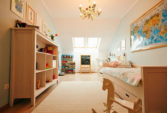 Выбор покрытия для детской комнаты на мансарде