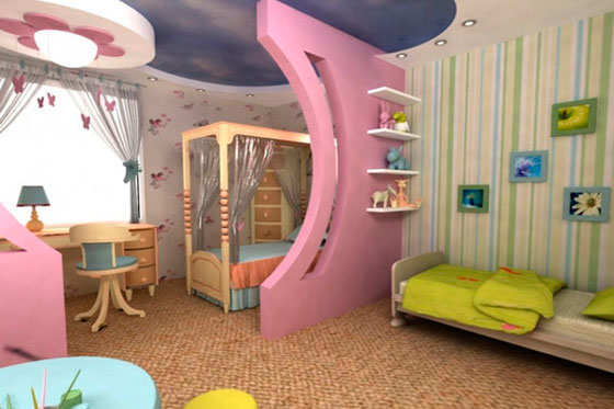 дизайн детской комнаты для 2 девочек