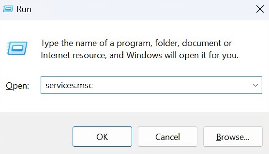 Windows 11 services.msc Окно запуска