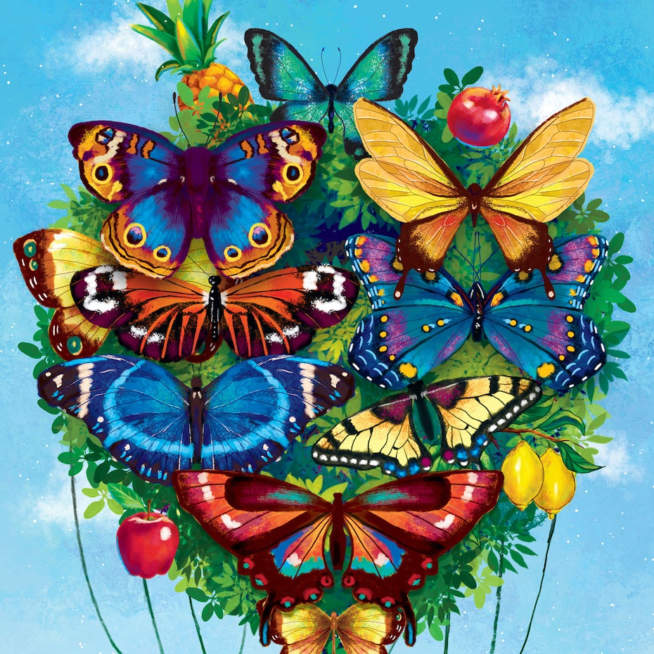 Счастливая иллюстрация бабочки