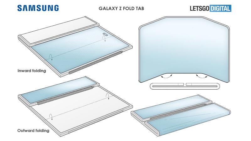 Samsung Galaxy Z Fold Tab: патент на двойное складное устройство