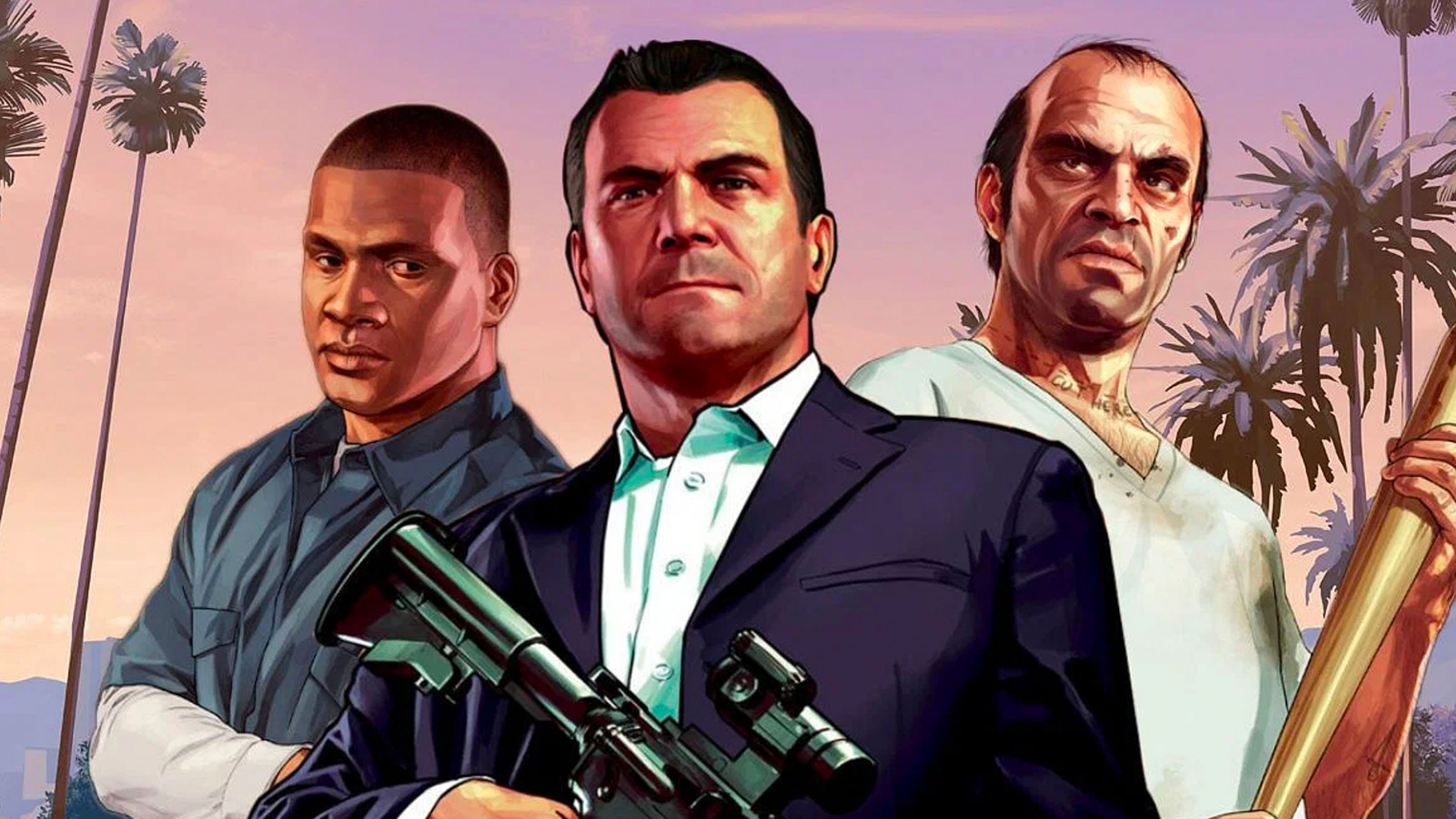 кадр из трех главных героев из GTA 5