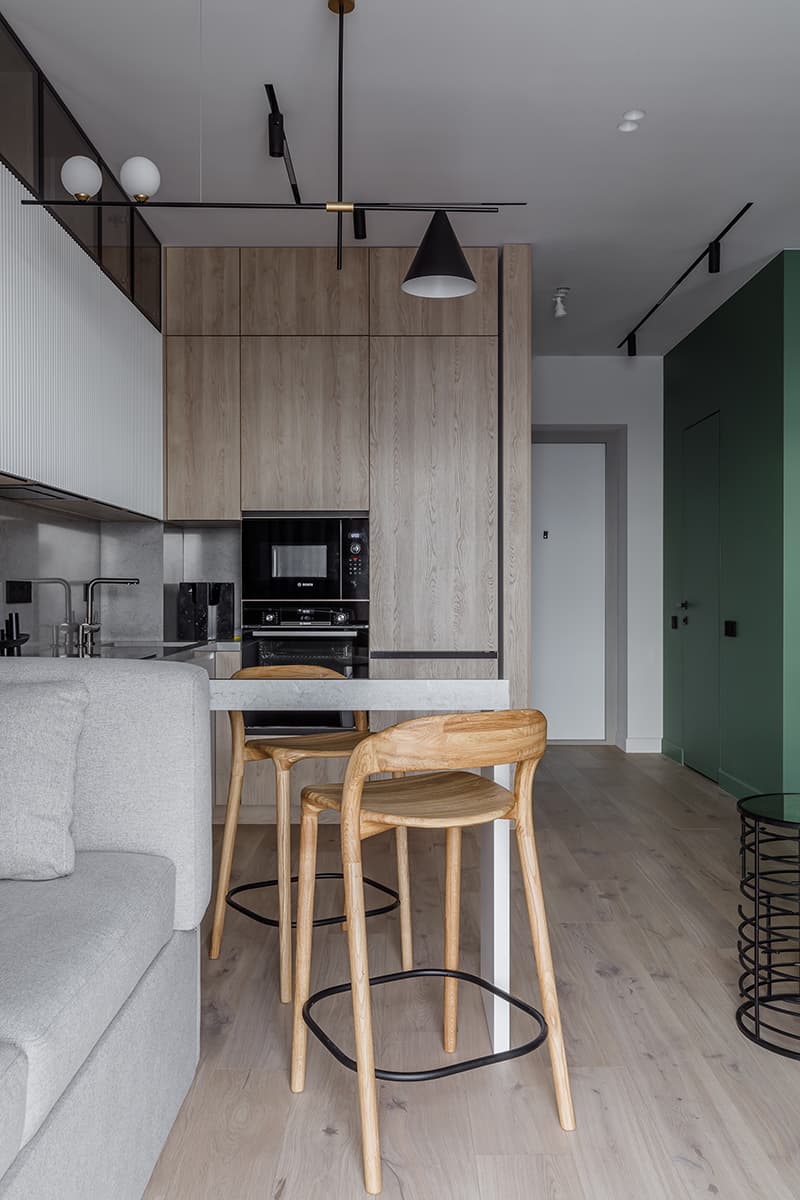 Современный интерьер небольшой квартиры с отдельным кабинетом — проект Ольги Богаткиной