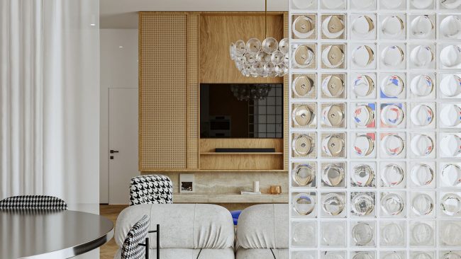 Яркие предметы искусства и черно-белые контрасты в интерьере московской квартиры